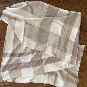 Beige Check Flannel Scarf